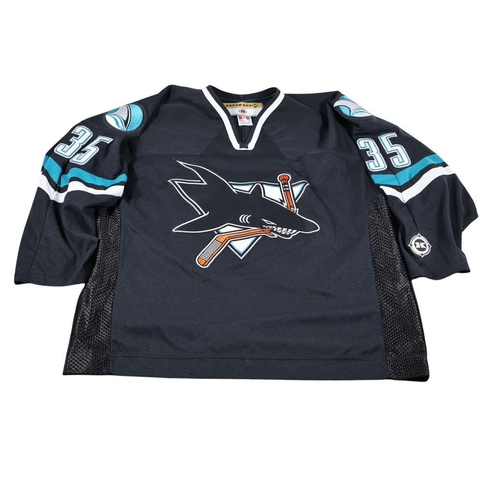 Vintage Koho San Jose Sharks Evgeni Nabokov 35 Jersey Mens XL Black NHL Hockey